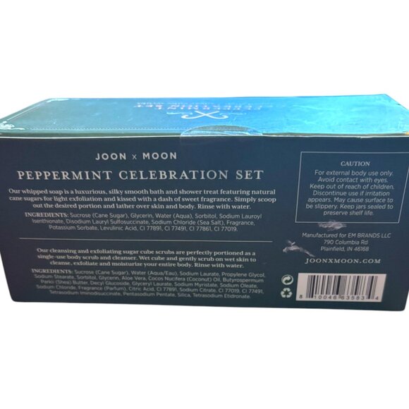 Joon Moon Peppermint Whipped Soap & Sugar Cube Scrub Celebration Set NEW - Picture 4 of 6